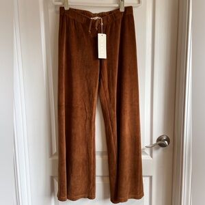 NWT Suzi Kondi Copper Velour Lito Low Rise Flare Pants